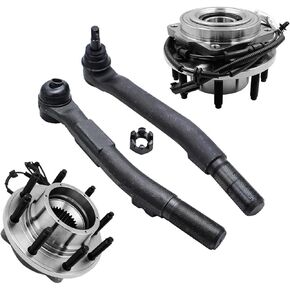 Detroit Axle - 4WD Front Wheel Bearing Hubs Kit for Ford 17-22 F-250 F-350 Super Duty 2 Wheel Bearing Hubs Assembly 2 Outer Tie Rod Ends 2017 2018 2019 2020 2021 2022 Replacement in Kuwait