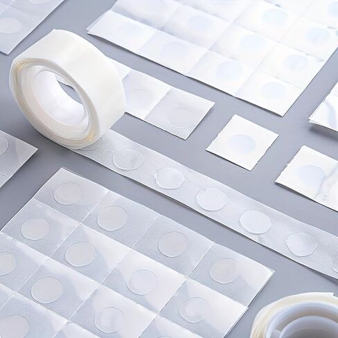 Transparent Double-Sided Adhesive Dots 100pcs Strong 1.0Kg Hold Residue-Free Clear for Scrapbooking Journals Weddings, 100PCS in Saudi Arabia