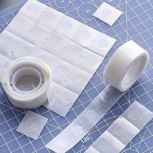 Transparent Double-Sided Adhesive Dots 100pcs Strong 1.0Kg Hold Residue-Free Clear for Scrapbooking Journals Weddings, 100PCS in Saudi Arabia