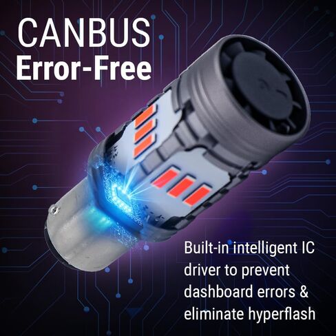 Syneticusa 1157 Error Free Canbus Ready Red LED Brake Parking Tail Stop Turn Signal Light Bulbs DRL Parking Lamp No Hyper Flash All in One With Built-In Resistors (12 LEDs) in Saudi Arabia