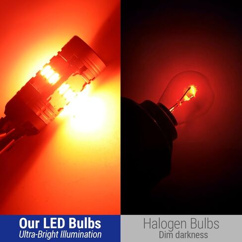 Syneticusa 1157 Error Free Canbus Ready Red LED Brake Parking Tail Stop Turn Signal Light Bulbs DRL Parking Lamp No Hyper Flash All in One With Built-In Resistors (12 LEDs) in Saudi Arabia