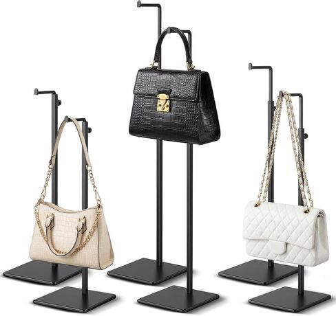 Wenqik 6 Pcs Purse Hanger Rack Showing Bags, Handbag Display Stand, for Purses and Wreath, Adjustable Hook Stand for Tabletop, Closet, Desk, and Retail Use for Vendors, Black in Saudi Arabia
