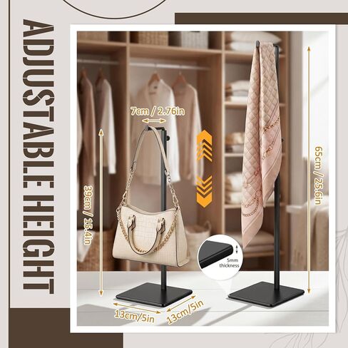 Wenqik 6 Pcs Purse Hanger Rack Showing Bags, Handbag Display Stand, for Purses and Wreath, Adjustable Hook Stand for Tabletop, Closet, Desk, and Retail Use for Vendors, Black in Saudi Arabia