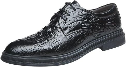 Men's Retro Lace-up Casual Oxford Shoes Comfortable Fashion Embossing Suits Shoes Slip Resistant Rubber Soft Sole Business Formal Shoes for Men in Saudi Arabia