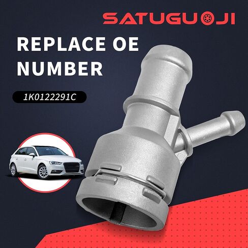 1K0122291C موصل خرطوم تبريد محرك الألومنيوم مع 2 مشابك متوافقة مع AUDI A3 TT مناسب لشركة VW Golf Jetta Passat CC مناسب لسكودا أوكتافيا 1K0122101BB 1K0122101BC in Kuwait