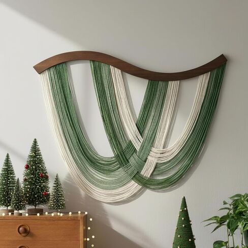 Mindsoft التعادل صبغ Macrame الجدار شنقا بوهو نسيج محايد الحديثة الخضراء المصنوعة يدويا الألياف تراجع صبغ الغزل جدار الفن لغرفة النوم اللوح الأمامي غرفة المعيشة بوهو الألياف ديكور المنزل شقة، 31.5 "× 23.6" in Saudi Arabia