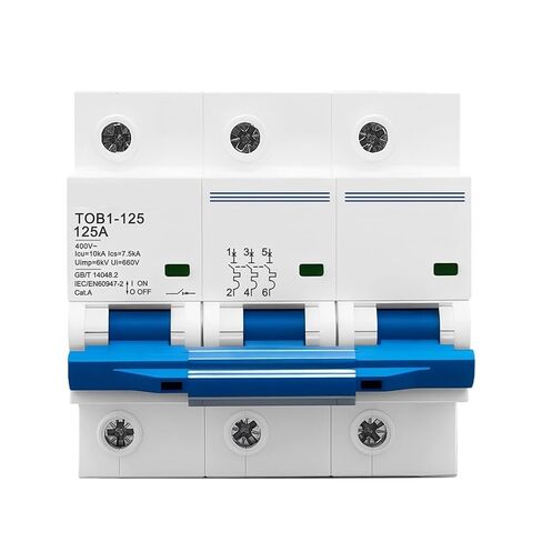 3P AC MCB TOB1-125 400V~ 50/60Hz Circuit Breaker 80/100/125A High-Current 10kA PA66 Disconnect Switch Three Phase(125A) in Saudi Arabia