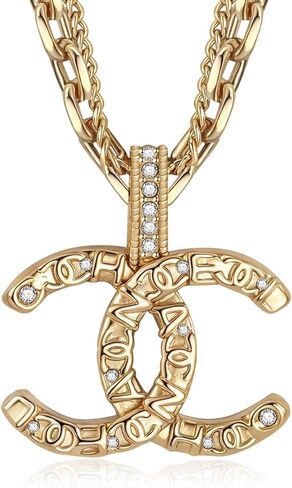 قلادة مكدسة مزدوجة الطبقات مطلية بالذهب عيار 18 قيراط من BUENAVO، تصميم حروف أنيق، هدية مجوهرات عصرية لعيد الحب، قلادة عصرية للنساء in Kuwait