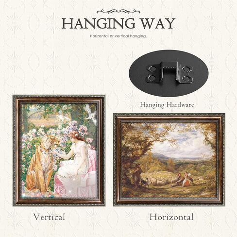 عرض إطار صورة عتيق مقاس 16 × 20 مقاس 16 × 20 ملصق جداري فني يشتمل على زجاج شبكي، إطار فيكتوري لتزيين الحائط لغرفة المعيشة وغرفة النوم باللون البني الذهبي in Kuwait