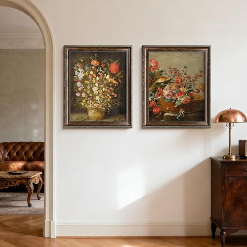 عرض إطار صورة عتيق مقاس 16 × 20 مقاس 16 × 20 ملصق جداري فني يشتمل على زجاج شبكي، إطار فيكتوري لتزيين الحائط لغرفة المعيشة وغرفة النوم باللون البني الذهبي in Kuwait