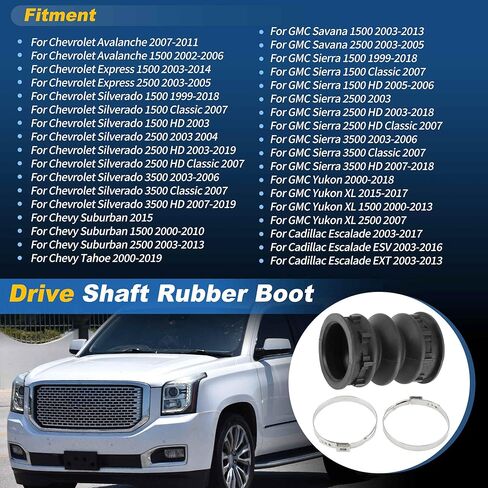 Drive Shaft Boot for Cadillac Escalade, for GMC Savana 1500 2500 Sierra 1500 2500 3500 Yukon, for Chevy Avalanche Express Suburban Silverado 1500 2500 3500 Tahoe, 12471527/40022504 in Saudi Arabia