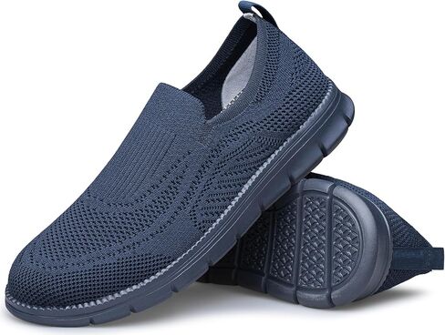 Mens Slip on Walking Shoes Lightweight Running Workout Gym Athletic Tennis Casual Sneakers in Saudi Arabia