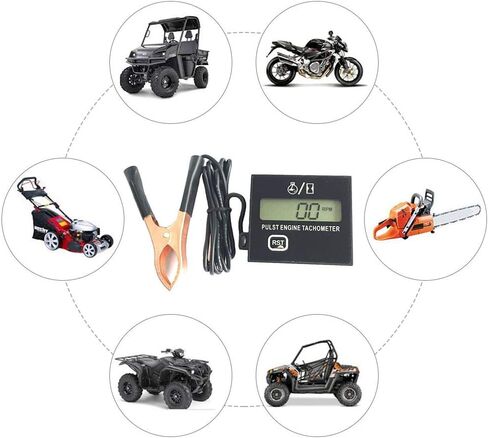 Car Spark Plugs Engine Digital Tach Meter, Motorcycle Electronic Tachometer with Digital Display Timer Gauge, for Small Gasoline Engines, Chainsaw Marine ATV Motorcycle UTV Engine (with Clip) in Saudi Arabia