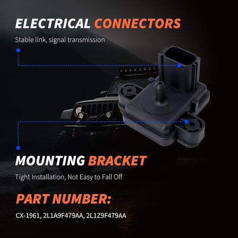 مستشعر خريطة الضغط المطلق المنوع من HiSport - متوافق مع F250 F350 F450 F550 Super Duty E350 E450 Excurison F650 F750 Diesel 6.0L استبدال CX-1961، 2L1A9F479AA، 2L1Z9F479AA in Saudi Arabia