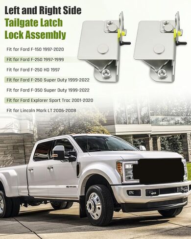 Tailgate Latch Lock Assembly Left and Right Side Fit for Ford F-150 1997-2020, F-250 1997-1999, F-250/F-350 Super Duty 1999-2022, Explorer Sport Trac 2001-2020 Fit for Lincoln Mark LT 2006-2008 in Saudi Arabia