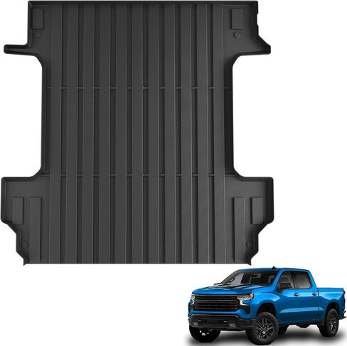 Truck Bed Mat Fit 2019-2026 Chevy Silverado 1500 & GMC Sierra 1500 (Only Fit 5.8 ft Short Bed,Not 5.5'/6.8'/8.2' Bed) TPE All Weather Truck Bed Liner Cargo Liner Silverado 1500 Accessories in Saudi Arabia
