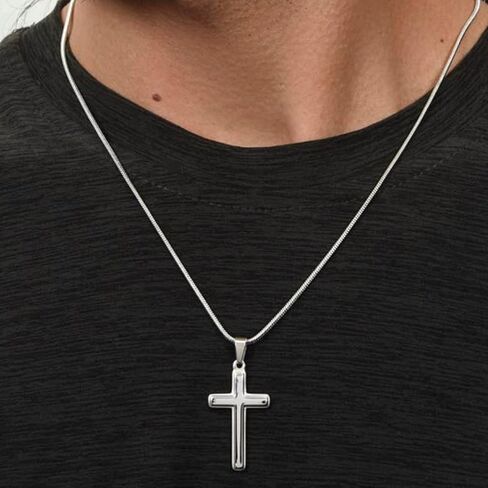 Grandson Cross Necklace, 1st Holy Communion Gift For Grandson Cross Necklace, First Communion Gifts, Grandson Confirmation Gifts, Birthday, Baptism, Catholic, Teen (Standard Box, Every Prayer Cross) in Saudi Arabia