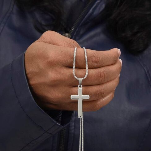 Grandson Cross Necklace, 1st Holy Communion Gift For Grandson Cross Necklace, First Communion Gifts, Grandson Confirmation Gifts, Birthday, Baptism, Catholic, Teen (Standard Box, Every Prayer Cross) in Saudi Arabia