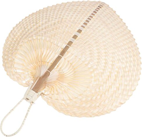 Artisanal Heart Shape Fan Handmade Vietnamese Cattail Leaf Vintage Decorative Fan for Party in Saudi Arabia