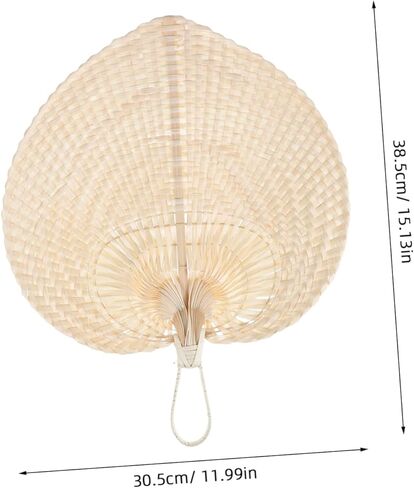 Artisanal Heart Shape Fan Handmade Vietnamese Cattail Leaf Vintage Decorative Fan for Party in Saudi Arabia