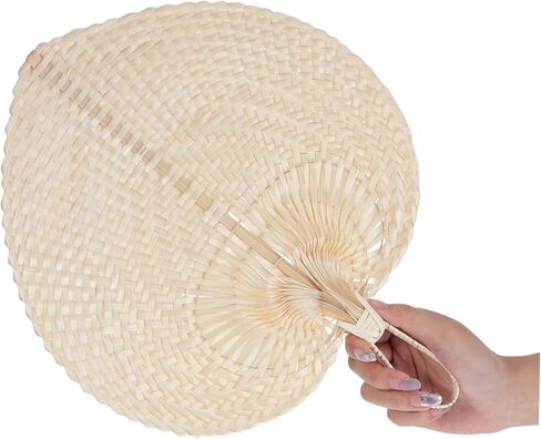 Artisanal Heart Shape Fan Handmade Vietnamese Cattail Leaf Vintage Decorative Fan for Party in Saudi Arabia