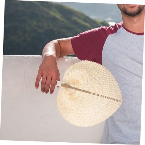 Artisanal Heart Shape Fan Handmade Vietnamese Cattail Leaf Vintage Decorative Fan for Party in Saudi Arabia