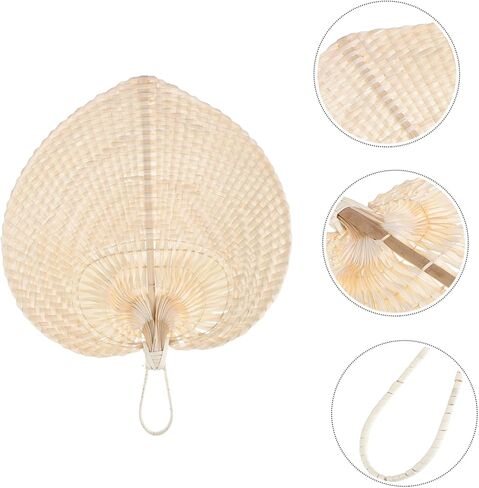 Artisanal Heart Shape Fan Handmade Vietnamese Cattail Leaf Vintage Decorative Fan for Party in Saudi Arabia
