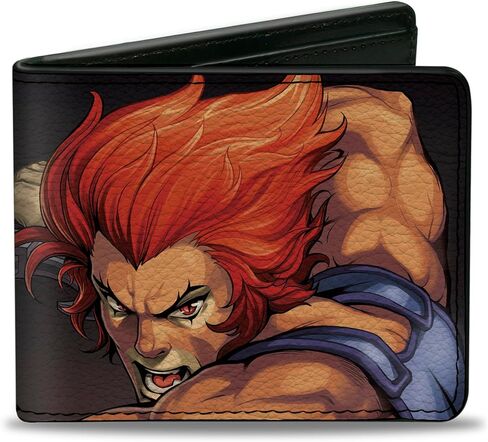 محفظة ThunderCats بإبزيم للأسفل، ثنائية الطي، Thundercats Lion O Sword Of Omens، شعار العنوان باللون الأسود، جلد نباتي in Saudi Arabia