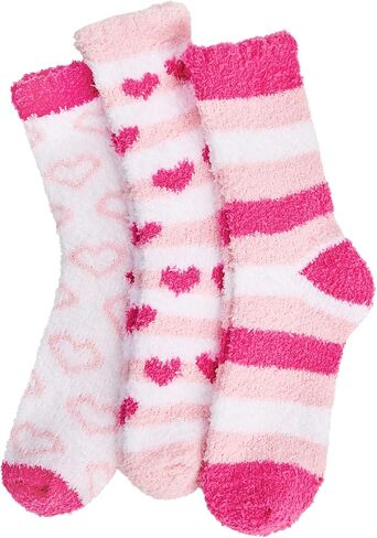 Zando Pink Fuzzy Socks for Women Cozy Socks, Fluffy Plush Gift with a Personalizable Note Card, for Home, Hospital, Work in Saudi Arabia