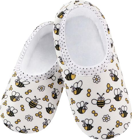 Snoozies Skinnies Butterflies Bees slipper socks for Women Sherpa Lining Soft Non Slip and Foldable in Saudi Arabia