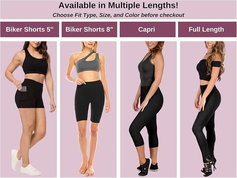 SATINA Black High Waisted Leggings with Pockets (One Size) and Black Biker Shorts 5" with Pockets (Large) in Kuwait