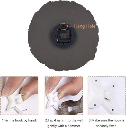 ساعة حائط خشبية ريفية مقاس 12 بوصة ساعات حائط صامتة غير موقوتة تعمل بالبطارية in Kuwait