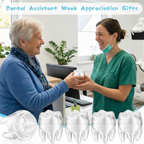 Novabright 8 Packs Dental Assistant Week Gifts Tooth Shaped Jar 3D Print Tooth Shaped Candy Filling Containers Jar Dental Health Month Appreciation Week Gifts Fun Dentist Day Rdh Supplies Favors in Saudi Arabia