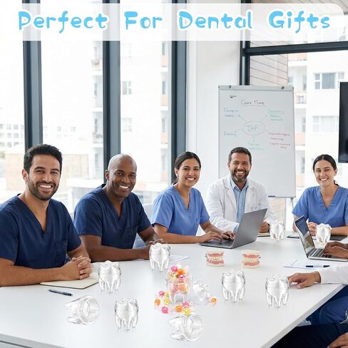 Novabright 8 Packs Dental Assistant Week Gifts Tooth Shaped Jar 3D Print Tooth Shaped Candy Filling Containers Jar Dental Health Month Appreciation Week Gifts Fun Dentist Day Rdh Supplies Favors in Saudi Arabia
