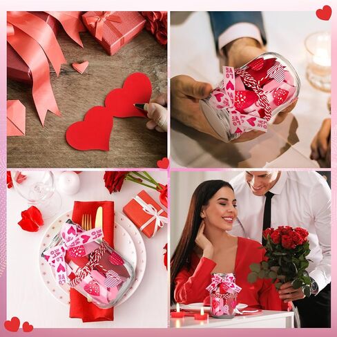 Love Notes Jar with 50 Red Pink Heart Notes Cards Heart Stickers and Ribbon Valentines Love Message Memory Jars Wedding Anniversary Birthday Gift for Boyfriend Girlfriend Husband Wife Couple in Saudi Arabia