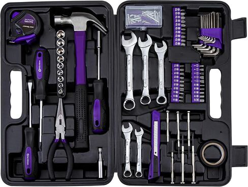 CARTMAN 148-Piece Automotive and Household Tool Set Perfect for Car Enthusiasts and DIY Home Repairs Purple in Kuwait