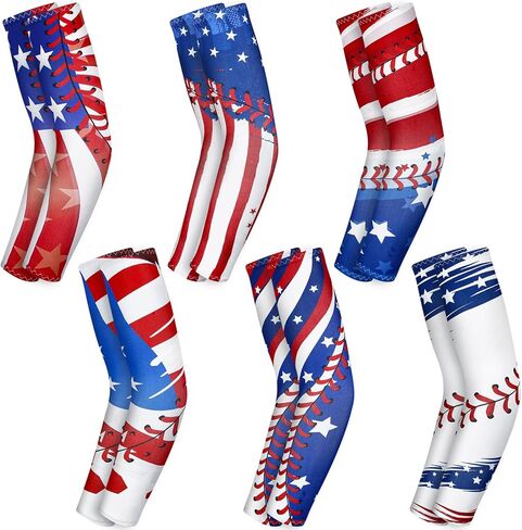 6 أزواج من أكمام ذراع البيسبول للشباب الرياضي والكوع المضغوط وأكمام ذراع البيسبول للحماية من الشمس وأكمام مضادة للانزلاق in Kuwait