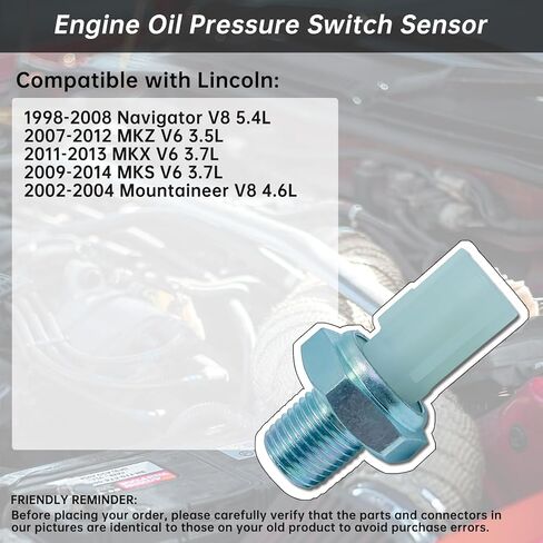 1F0017640 Engine Oil Pressure Switch Sensor Compatible with Ford F150 F250 F350 F-350 Super Duty E150 E250 E350 E-150 E-250 E-350 Econoline Club Wagon Replaces 1U5Z9278DA 6U5Z9278D 1U5T9278DA in Kuwait