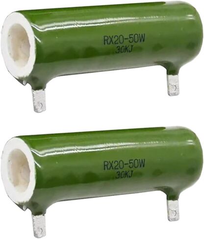 RX20 10W/15W/20/25W/30W/40W 5/10/50/100/200/500/1K/10K-30K Ohm Wire Wound Ceramic Glazed Power Vitreous Enamel Resistor Resistor(RX20 20W 16x50mm,3K Ohm) in Saudi Arabia