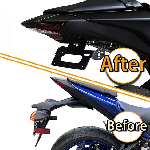 مزيل الحاجز مناسب لـ YZF-R25/MT-03 15-24، YZF-R3/MT-25 15-25 الذيل مرتب مع ضوء لوحة ترخيص LED in Kuwait
