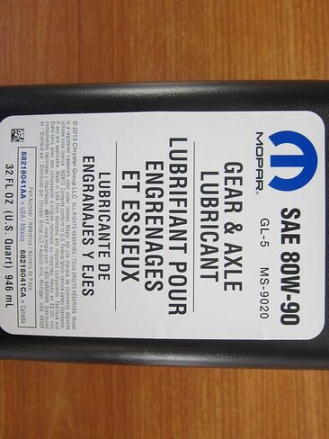Mopar Chrysler Dodge Jeep Ram 2 Quarts SAE 80W-90 Gear & Axle Lubricant OEM in Saudi Arabia