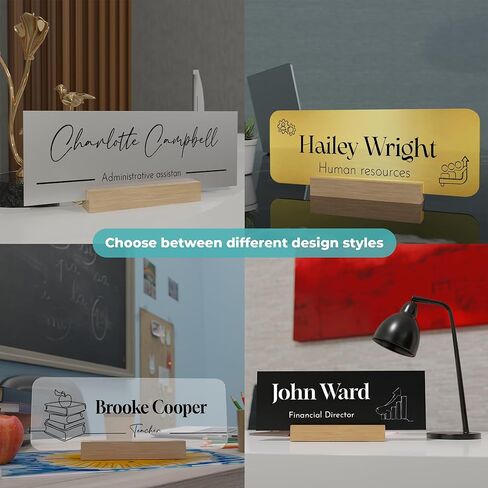 لوحة اسم مكتب أكريليك EGD مخصصة I ديكور مكتب لطيف I ملحقات مكتبية مع خيارات مواد مختلفة أنا لوحة اسم مخصصة مع خيارات الخط (10 × 3.5 بوصة) (1. أكريليك) in Kuwait