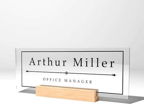 لوحة اسم مكتب أكريليك EGD مخصصة I ديكور مكتب لطيف I ملحقات مكتبية مع خيارات مواد مختلفة أنا لوحة اسم مخصصة مع خيارات الخط (10 × 3.5 بوصة) (1. أكريليك) in Kuwait