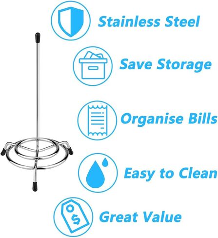 5 قطع من دبابيس استلام التذاكر، حامل إيصالات التذاكر من الفولاذ المقاوم للصدأ، حامل فاتورة الشيك، حامل ورق قضيب الشوكة in Kuwait