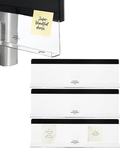 PATIKIL Monitor Memo Board, Transparent, Black Bottom Self-Adhesive Sticky Note Holder Side Note Attachment Computer Accessories for Home Office Computer Monitor Screen, 1 Pcs in Saudi Arabia
