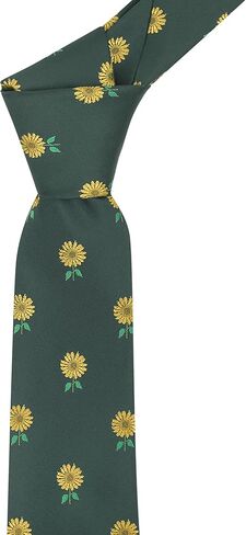 King & Priory Dark Green Embroidered Sunflower Tie in Saudi Arabia