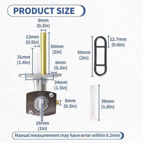 Fuel Petcock Valve for Yamaha TTR 125 225 230 250 YFM Big Bear 250 350 WR 250Z 250F 400F 450F YFM Kodiak 400 450 Kawasaki KLT 110 160 185 Suzuki Polaris Predator 500 in Kuwait