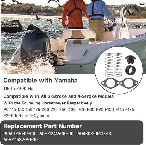 Poppet Valve Kit Compatible With Yamaha 115HP 130HP 150HP 175HP 200HP 225HP 250HP 300HP Replace#: 90501-16M11-00 in Kuwait