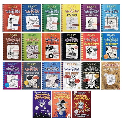 مجموعة مذكرات جيف كيني لمجموعة سلسلة الأطفال Wimpy Kid من 1 إلى 21 كتابًا، مجموعة محاصر، كتاب جديد in Kuwait