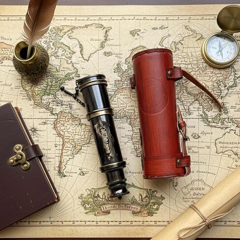Dollond London Antique Telescope, Antique Finish Brass Telescope with Adjustable Focus | Vintage Nautical Spyglass for Décor & Gifting in Saudi Arabia